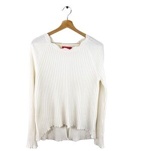 N Philanthropy Ribbed Wool Cashmere Split Back Sweater